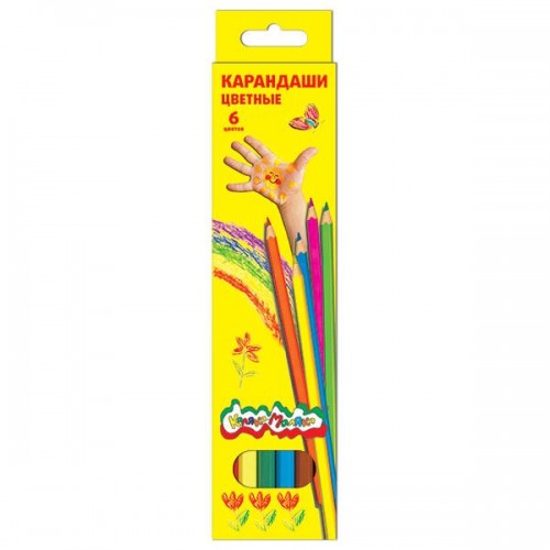 Цветные карандаши 6 цветов " Каляка маляка " ККМ06