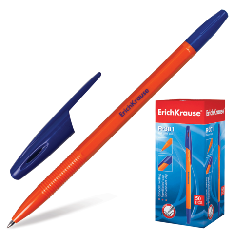 Ручка шариковая синяя Erich Krause ORANGE R-301 22187