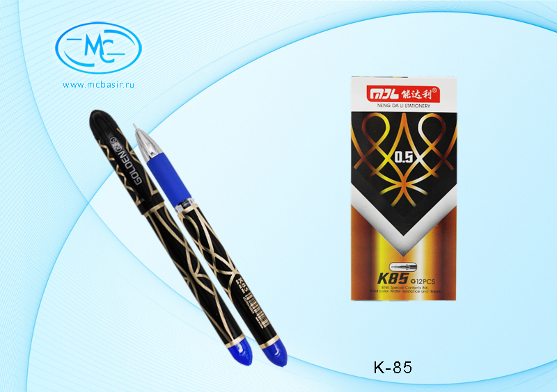 Ручка гелевая синяя с игольчатым наконечником 0.5 мм. MC BASIR K-85син