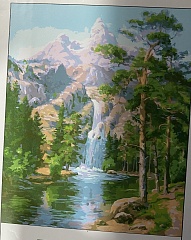 Картина по номерам Водопад и лес