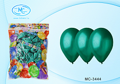 Воздушные шары: цветные-металлик, зелёного цвета, размер-12. арт.3445