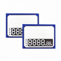 Ценник картонный горизонт 4х значный синий 57x65мм